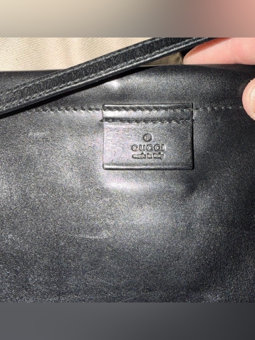 SOLD LIVE! Rare Gucci Cream Canvas Hobo Shoulder Bag Black Leather Trim & pouch! - Picture 4 of 8